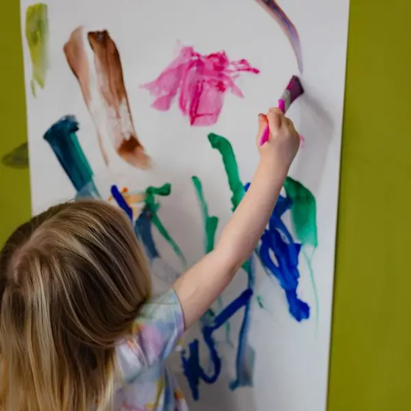 Children Art on Wall for Art Birthday Parties at the Atelier